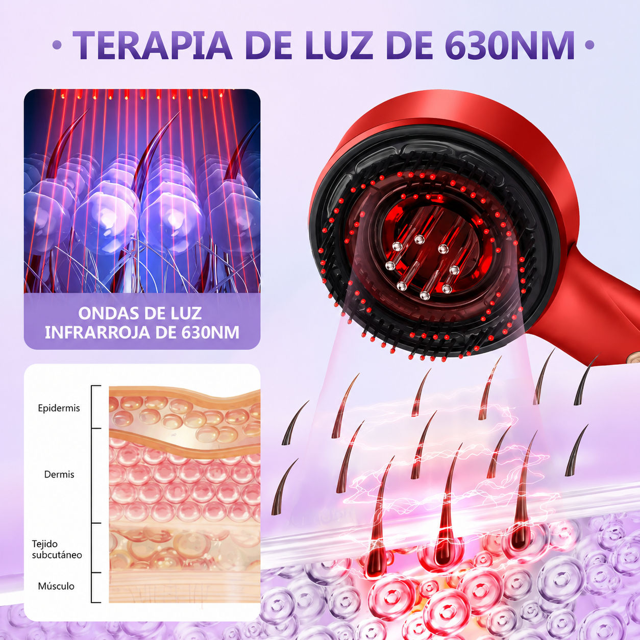 Masajeador Capilar Eléctrico 3 en 1