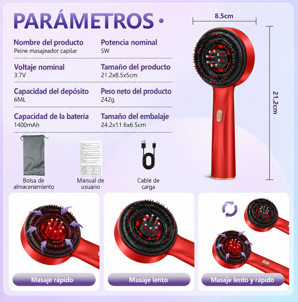 Masajeador Capilar Eléctrico 3 en 1
